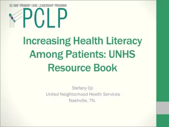 Among Patients: UNHS  Resource Book  Stefany Oji  United Neighborhood Health Services  Nashville,