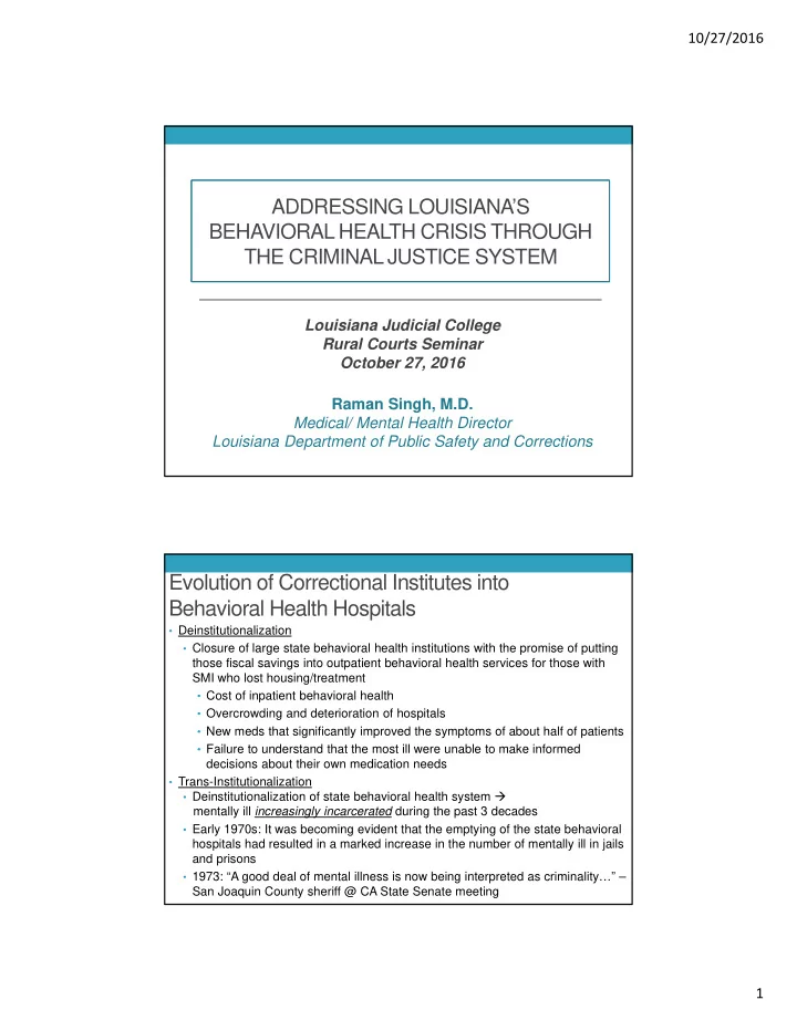 evolution of correctional institutes into behavioral