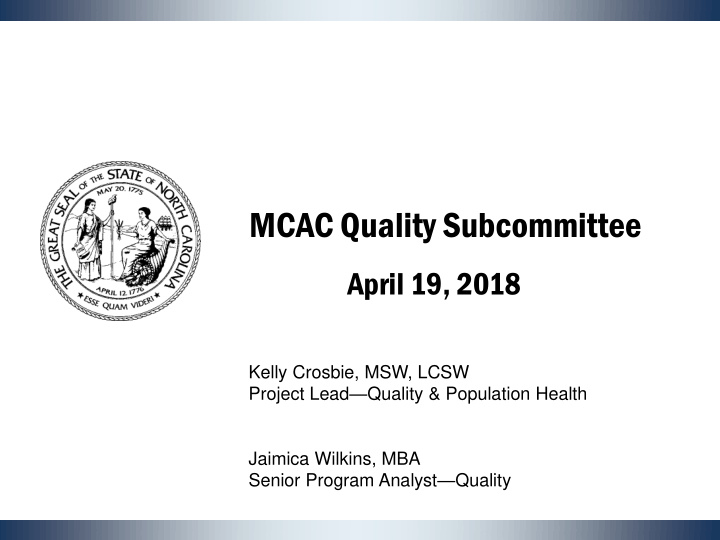 mcac quality subcommittee
