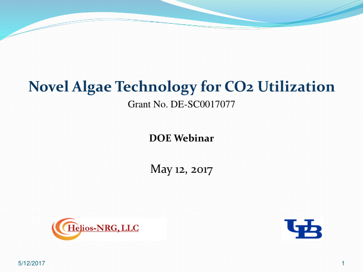 novel algae technology for co2 utilization
