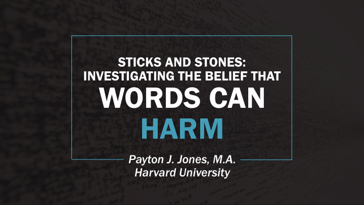 words can harm