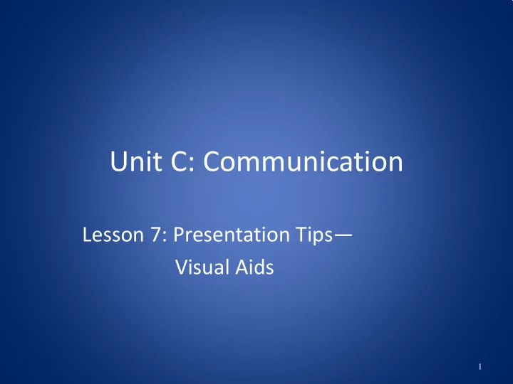 unit c communication