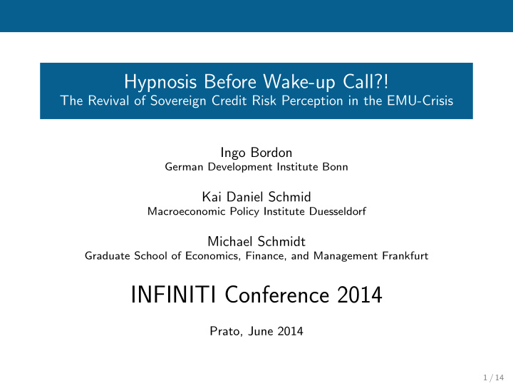 infiniti conference 2014