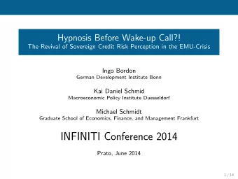 INFINITI Conference 2014  Prato, June 2014  1 / 14  Convergence and Re-widening of Public Bond