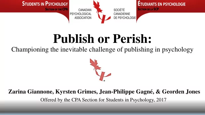 publish or perish