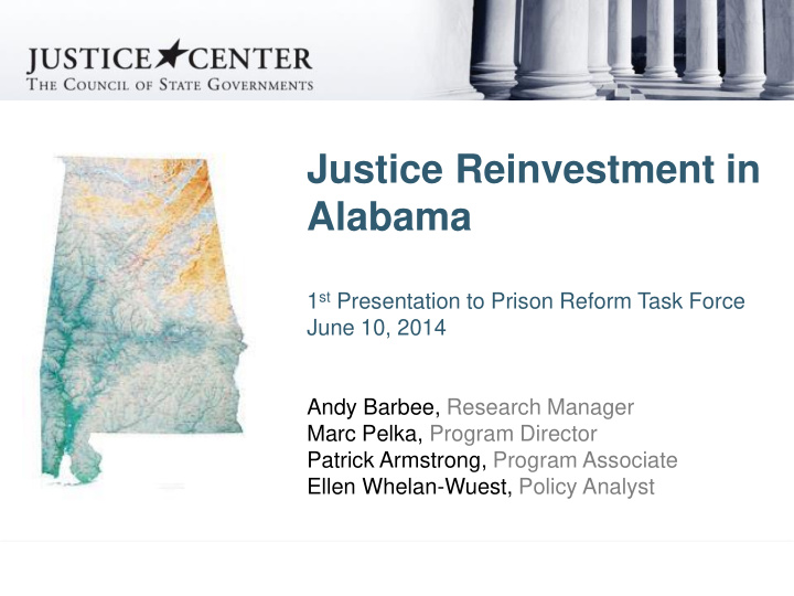 justice reinvestment in alabama
