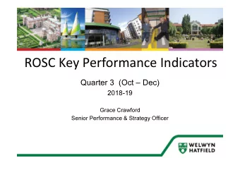 ROSC Key Performance Indicators  Quarter 3  (Oct  Dec)  Quarter 3  (Oct  Dec)  2018-19  Grace