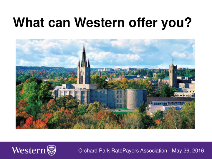 what can western offer you