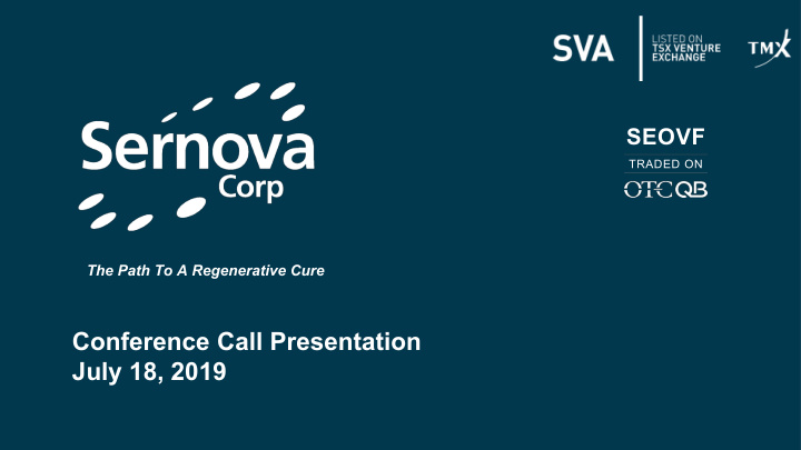 conference call presentation july 18 2019 forward looking