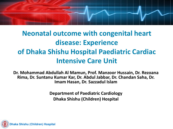 neonatal outcome with congenital heart disease experience