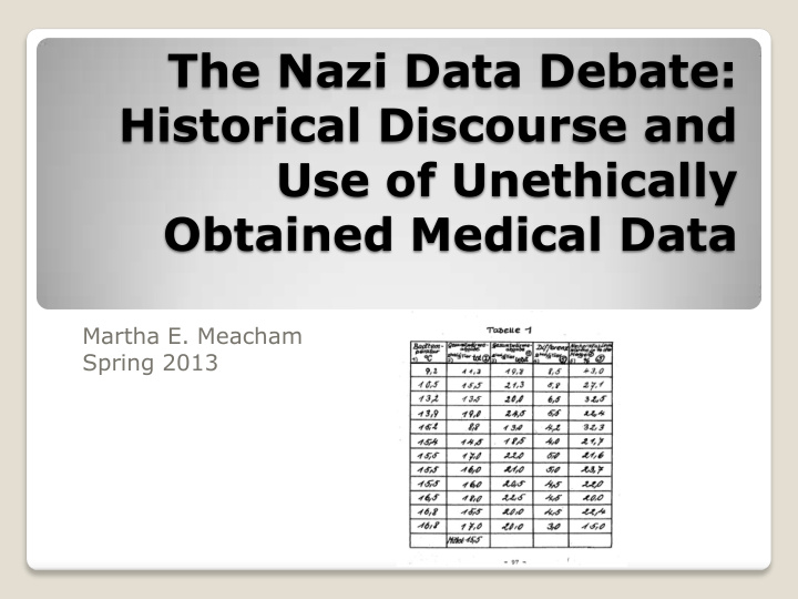 the nazi data debate
