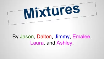 Mixtures  By Jason, Dalton, Jimmy, Emalee,  Laura, and Ashley.  Definitions Solution: A liquid