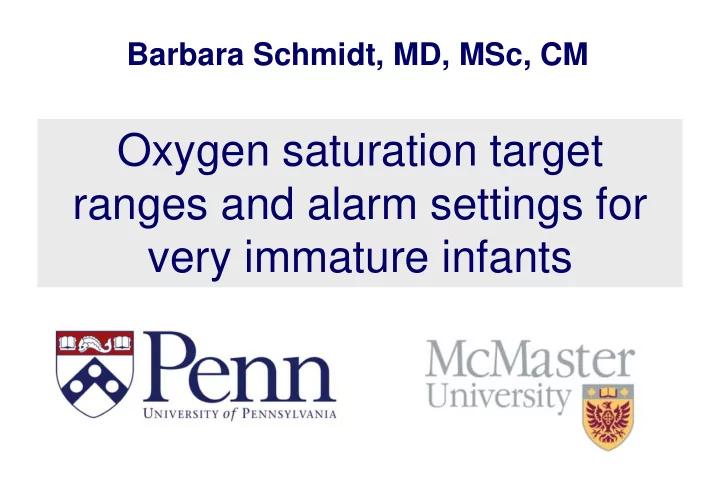 oxygen saturation target