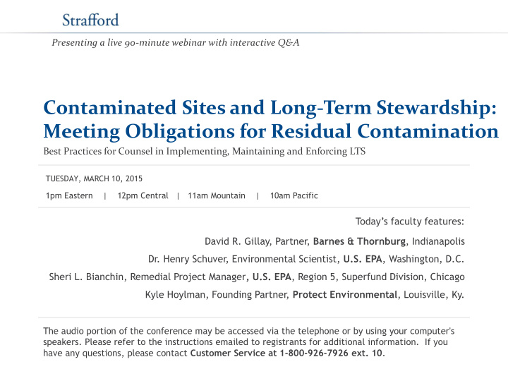 contaminated sites and long term stewardship meeting