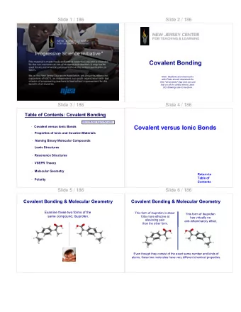 Covalent Bonding  Note: Students and classrooms  with iPads should download the  free &quot;Lewis