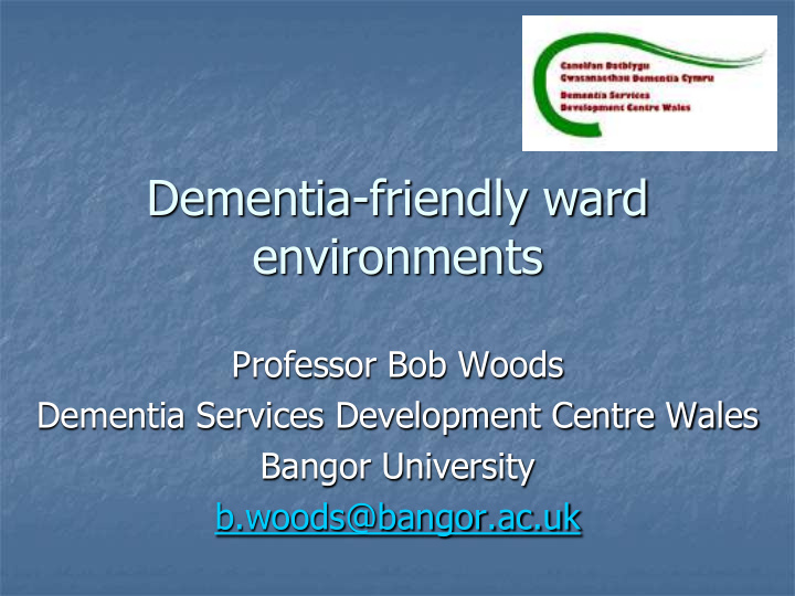 dementia friendly ward