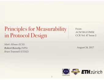 Principles for Measurability  From:  ACM SIGCOMM  in Protocol Design  CCR Vol. 47 Issue 2  Mark