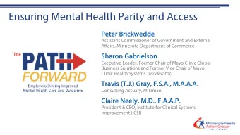 Ensuring Mental Health Parity and Access  Peter Bri  Peter  rickwed  edde  Assistant Commissioner