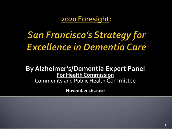 by alzheimer s dementia expert panel