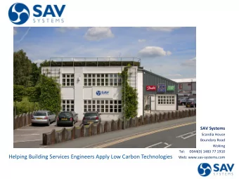 Tel:     0044(0) 01483 77 1910  Designing and commissioning low carbon variable volume systems Web: