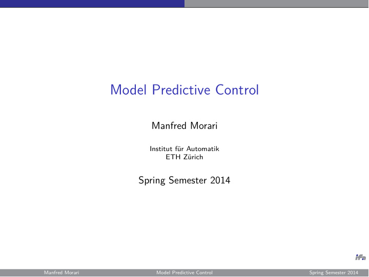 model predictive control