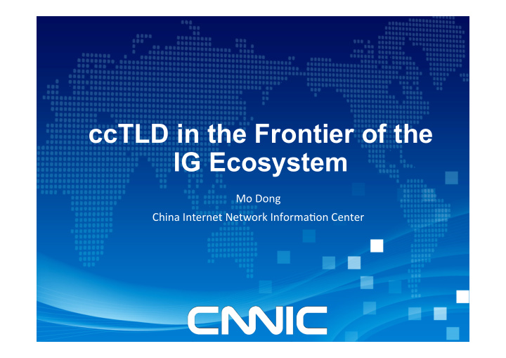 cctld in the frontier of the