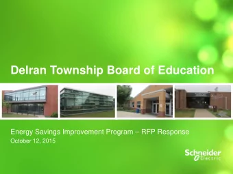 Delran Township Board of Education  Energy Savings Improvement Program  RFP Response  October