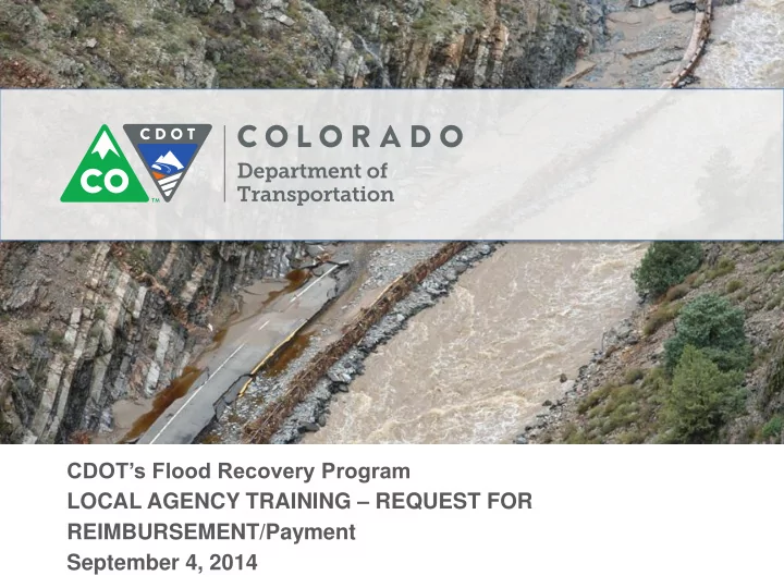 explanation of flood recovery local agency forms ddir