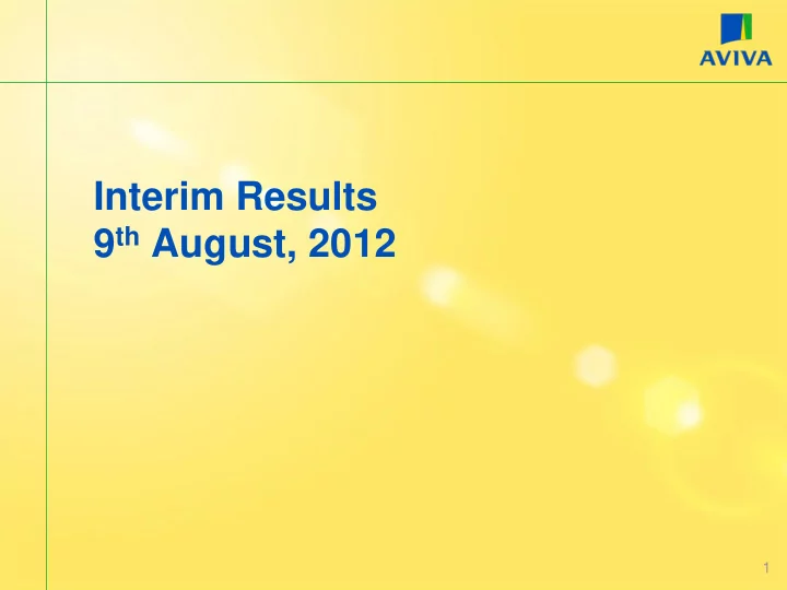 9 th august 2012