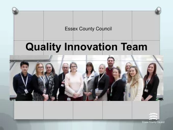 Quality Innovation Team  What do we do  Using CQC reports and the ADASS auditing tool we look at