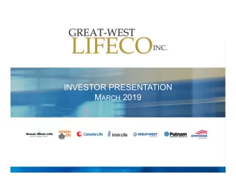 INVESTOR PRESENTATION M ARCH 2019  Cautionary notes  CAUTIONARY NOTE REGARDING FORWARD-LOOKING