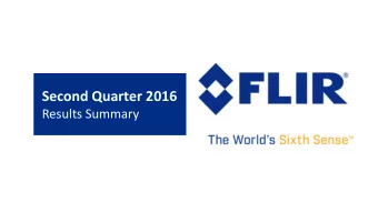 Second Quarter 2016  Results Summary  Disclaimer  This presentation contains forward-looking