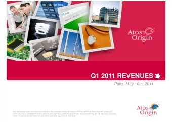 Q1 2011 REVENUES  Paris, May 10th, 2011