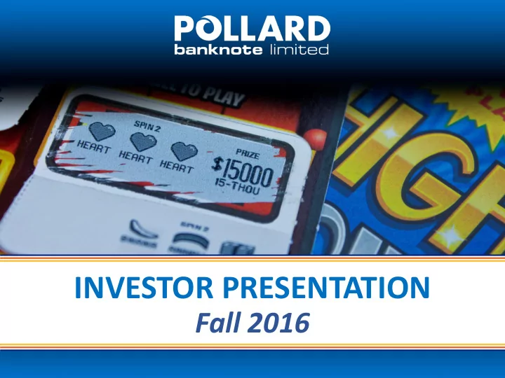 investor presentation