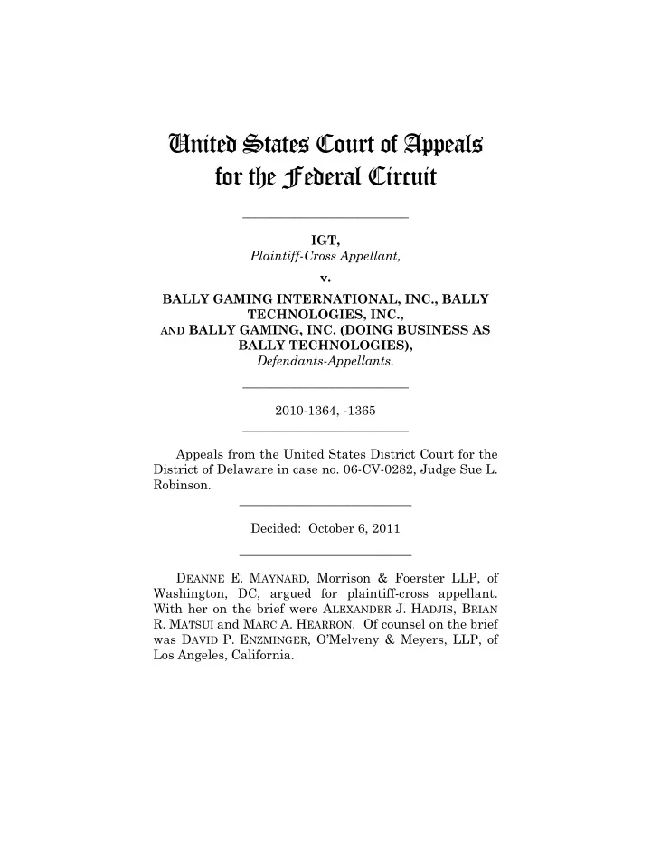 united states court of appeals for the federal circuit