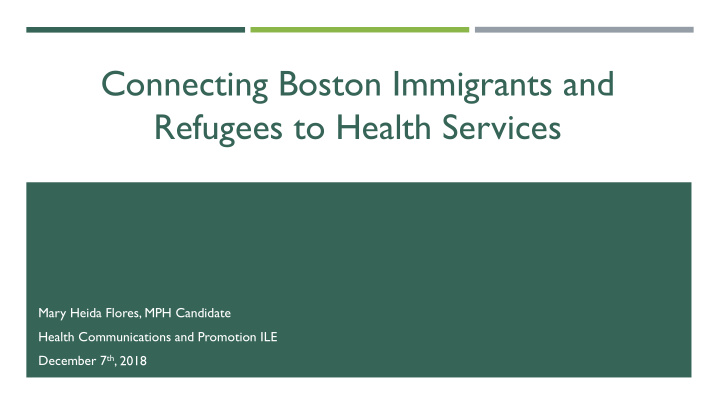 connecting boston immigrants and refugees to health