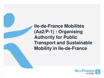 Ile-de-France Mobilits  (Aa2/P-1) : Organising  Authority for Public  Transport and Sustainable