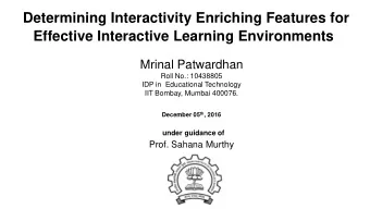 Interactive Learning Environments (ILEs)  Simulation  Animation  Interactive  System  Gaming