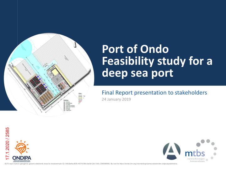 port of ondo feasibility study for a deep sea port