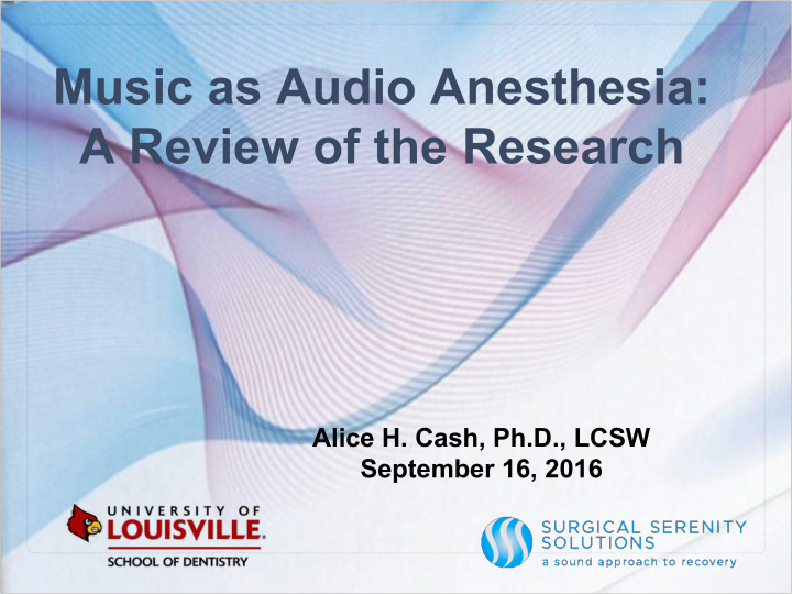 music as audio anesthesia a review of the research