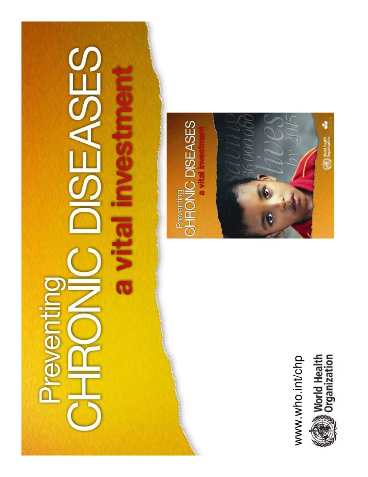 www who int chp did you know chronic diseases