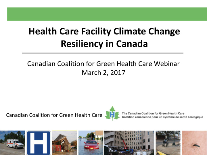 health care facility climate change resiliency in canada