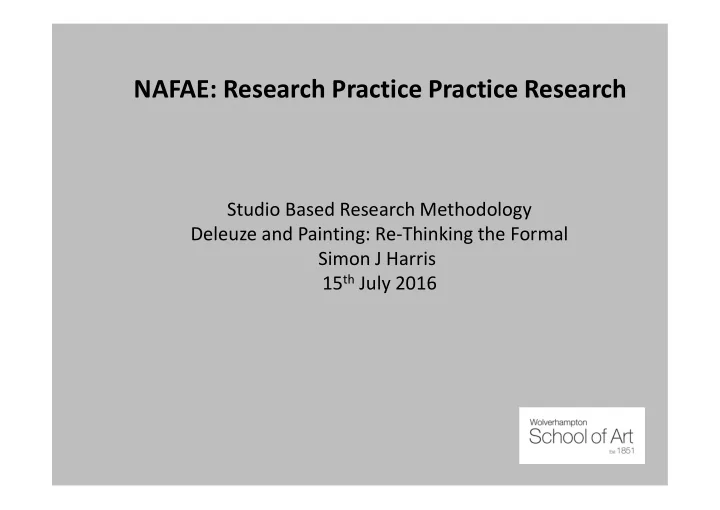 nafae research practice practice research