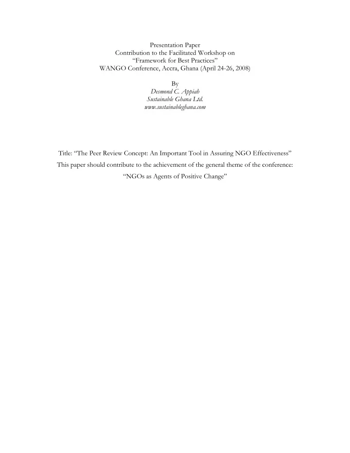 presentation paper contribution to the facilitated