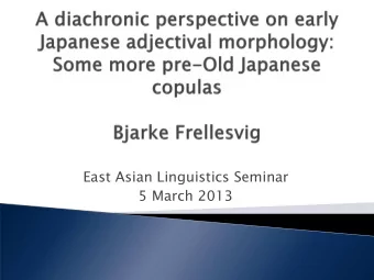 5 March 2013  This talk presents an analysis of the inflectional morphology associated with