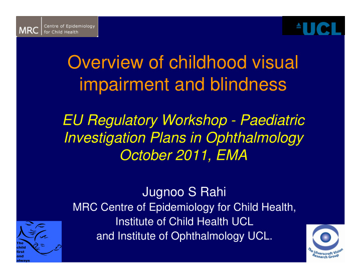 overview of childhood visual impairment and blindness