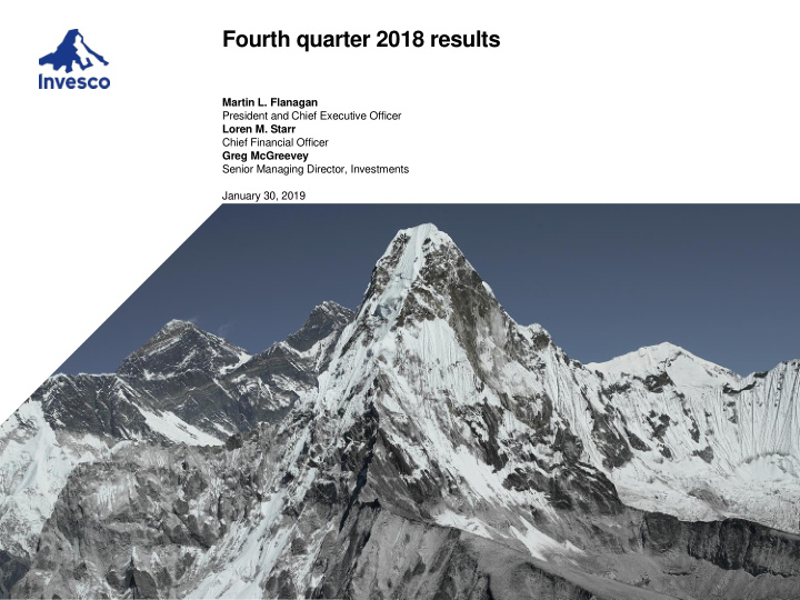 fourth quarter 2018 results