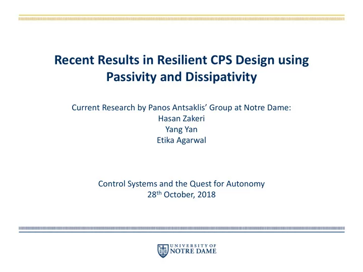 passivity and dissipativity