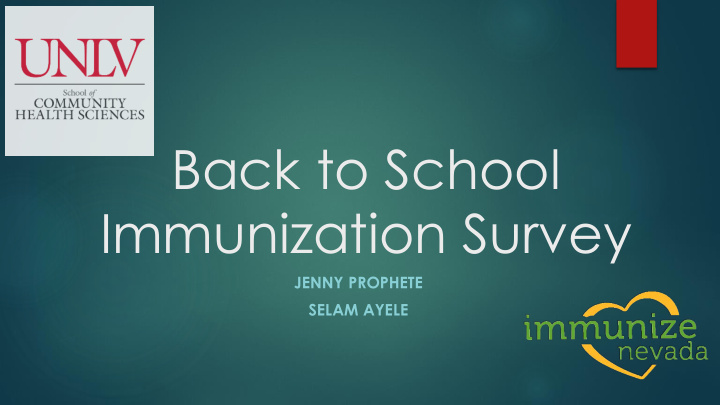 back to school immunization survey