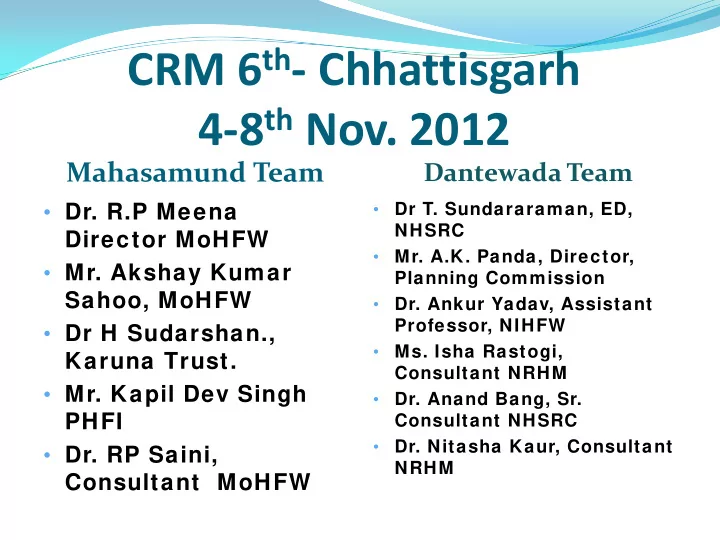 crm 6 th chhattisgarh 4 8 th nov 2012